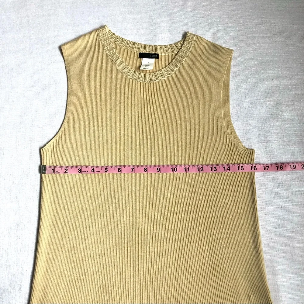 J. Crew Beige Silk Blend Knit Sweater Tank Top Size Medium Minimalist Classic